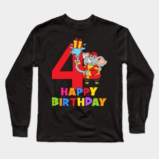 4th Birthday Party 4 Year Old Four Years Long Sleeve T-Shirt